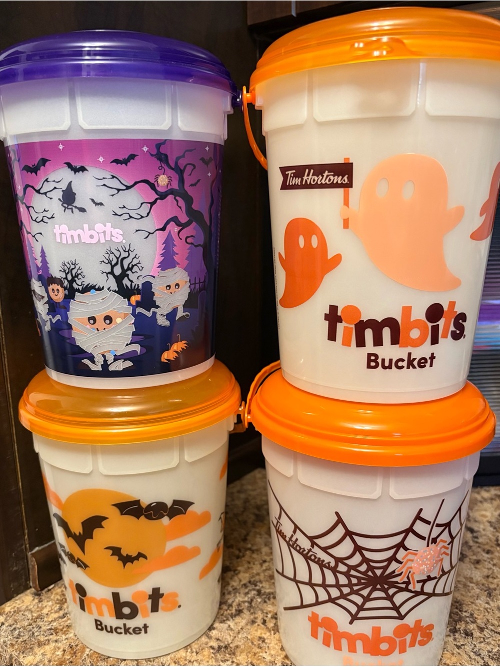 Tim Hortons Timbits Halloween Bucket Set of Four includes 2026 Release